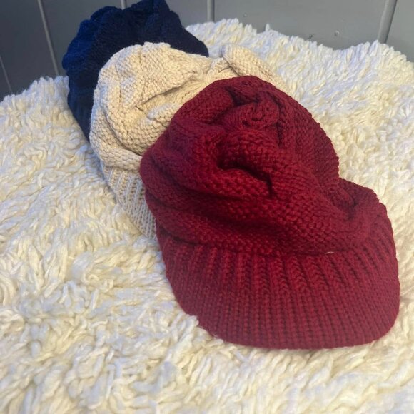 THREE CROCHET HATS WITH BILL - Picture 2 of 2